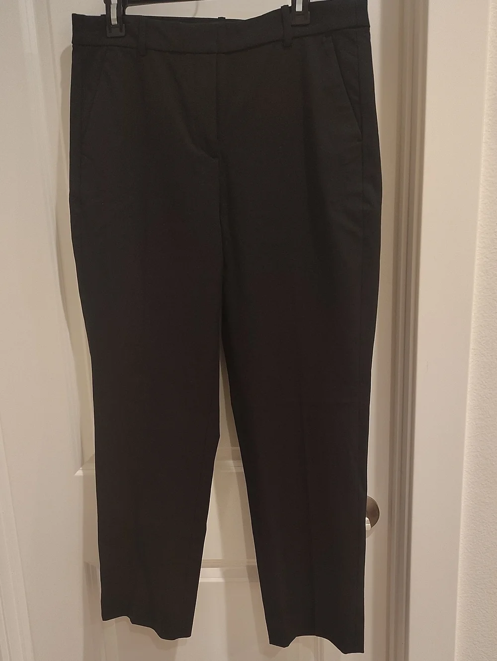 J. Crew Black Tailored Straight-Leg Trousers